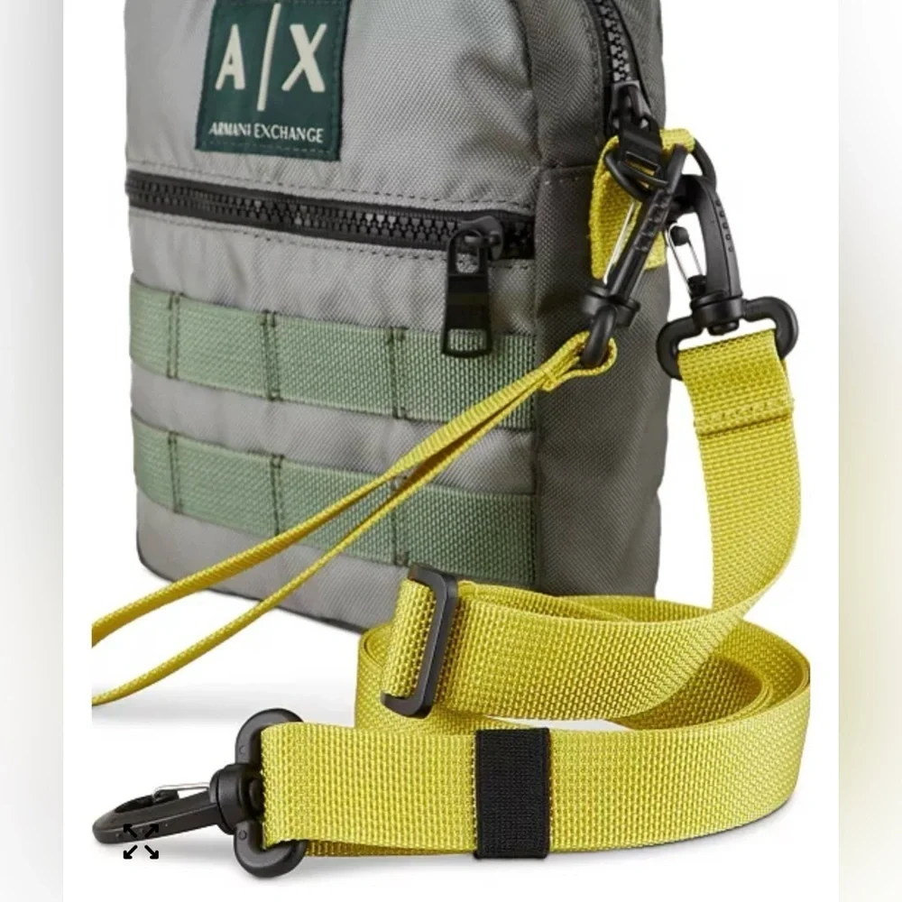 Armani Exchange A|X Color-Pieced Nylon Crossbody Messenger Bag Duck Green OS